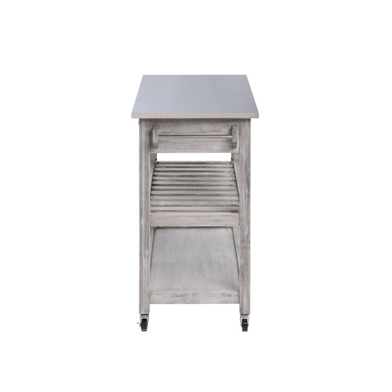 Three Posts Courtright Rolling Kitchen Cart with Stainless Steel Top & Reviews Wayfair Canada
